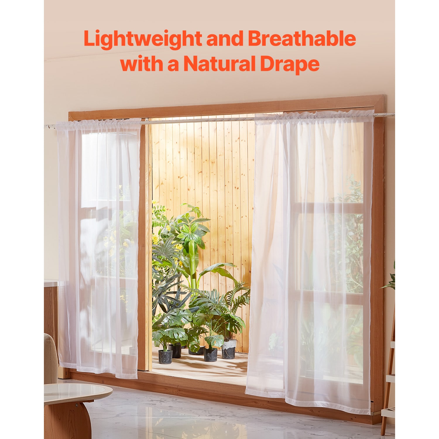 Sheer Curtains 52 W X 84 L Inches 2 Panels Window Drapes Rod Pocket Polyester_voghion.com